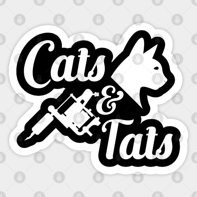 Cat and Tattoo - Cats and tats Sticker by KC Happy Shop